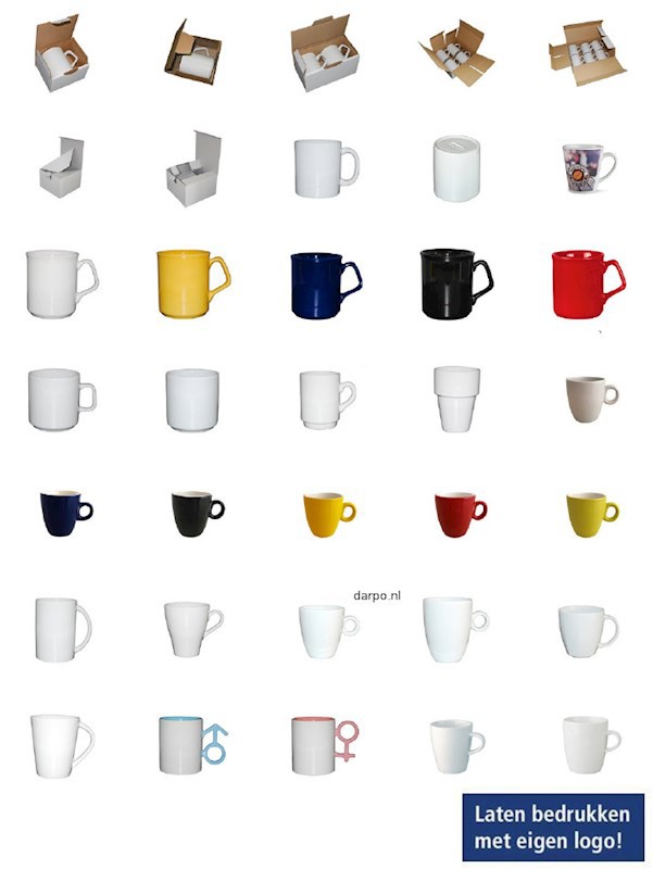 Eervol Methode Opsplitsen Relatiegeschenken met logo bedrukken bij DARPO Reklame - Mokken laten  bedrukken - mok - koffiebekers