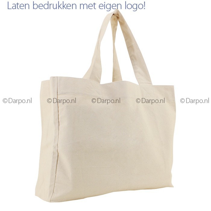 Openlijk room mannetje Relatiegeschenken met logo bedrukken bij DARPO Reklame - Canvas Strandtas -  Shopper XXL - Canvas tassen - Tassen