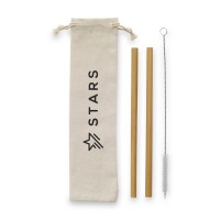 ECO Bamboe Straw Set bamboo straws with imprint