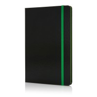 Deluxe hardcover A5 notitieboek met gekleurde zijde laten bedrukken