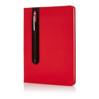 Standaard hardcover PU A5 notitieboek met stylus pen laten bedrukken